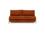 Cubed 160 Wood sovesofa i 595 Corduroy Burnt Orange, set forfra