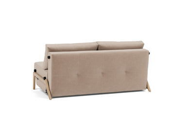 Cubed 160 Wood sovesofa i 417 Esina Mocha, set skråt bagfra