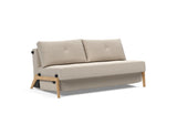 Cubed 160 Wood sovesofa i 612 Blida Sand Grey, set skråt forfra