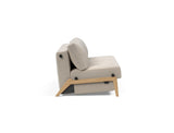 Cubed 160 Wood sovesofa i 612 Blida Sand Grey, set fra siden