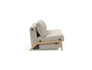 Cubed 160 Wood sovesofa i 612 Blida Sand Grey, set fra siden
