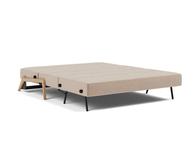 Cubed 160 Wood sovesofa i 417 Esina Mocha, slået ud til seng
