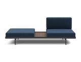 Puri daybed med valnøddebord i 414 Esina Indigo Blue, set forfra