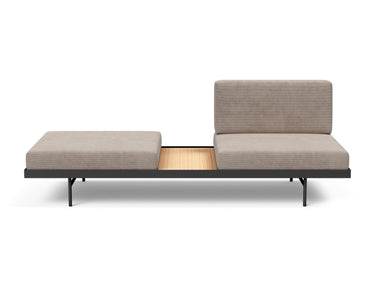 Puri daybed med egetræsbord i 318 Cordufine Beige, set forfra