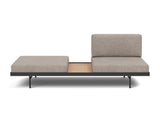 Puri daybed med egetræsbord i 472 Yuveno Warm Grey, set forfra