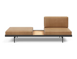 Puri daybed med egetræsbord i 551 Faunal Brown, set forfra