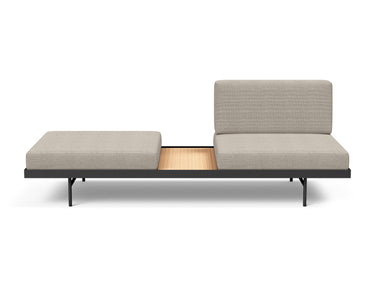 Puri daybed med egetræsbord i 579 Kenya Gravel, set forfra