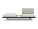 Puri daybed med egetræsbord i 888 Mozart Slate Brown, set forfra