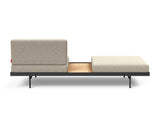 Puri daybed med egetræsbord i 539 Bouclé Beige, set bagfra