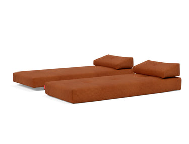 Sigmund Drip daybed i 595 Corduroy Burnt Orange, som to enkeltsenge