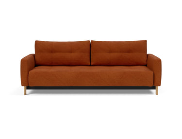 Pyxis D.E.L. sovesofa i 595 Corduroy Burnt Orange, set forfra