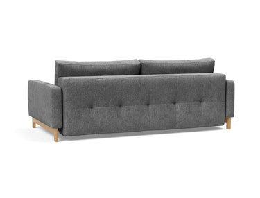 Pyxis D.E.L. sovesofa i 563 Twist Charcoal, set skråt bagfra