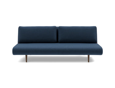 Unfurl Lounger sovesofa i 414 Esina Indigo Blue, set forfra
