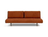 Unfurl Lounger sovesofa i 595 Corduroy Burnt Orange, set forfra