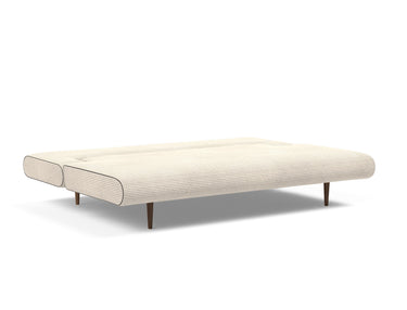 Unfurl Lounger sovesofa i 594 Corduroy Ivory, slået ud til seng
