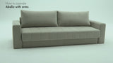 Akello sovesofa med armlæn – fra sofa til seng