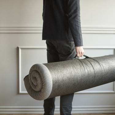 Topmadras fra Innovation Living bæres i opbevaringsposen