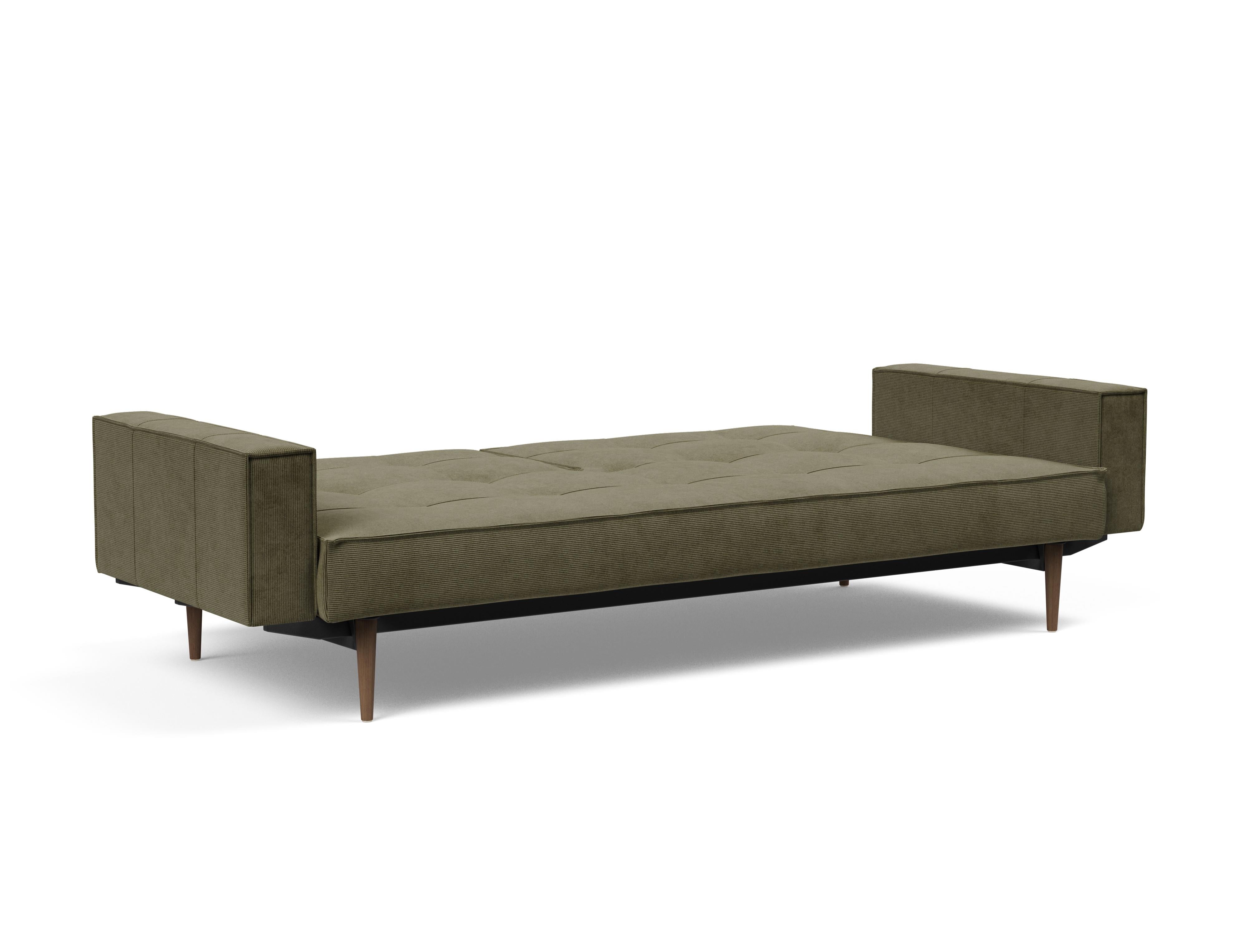 Splitback Styletto Sovesofa Dark Wood med armlæn